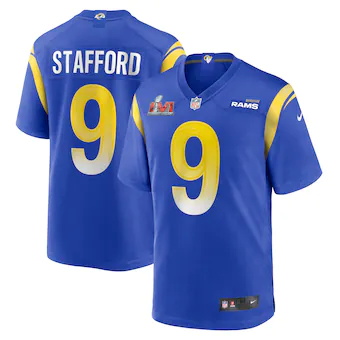 mens nike matthew stafford royal los angeles rams super bow